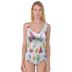 Fruit Summer Vitamin Watercolor Princess Tank Leotard  by artworkshop