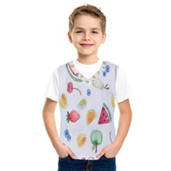 Fruit Summer Vitamin Watercolor Kids  Basketball Tank Top by artworkshop