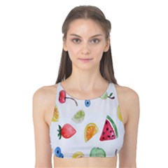 Fruit Summer Vitamin Watercolor Tank Bikini Top