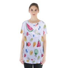 Fruit Summer Vitamin Watercolor Skirt Hem Sports Top by artworkshop