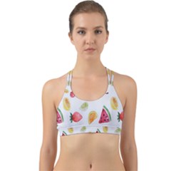 Fruit Summer Vitamin Watercolor Back Web Sports Bra