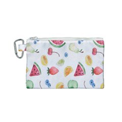 Fruit Summer Vitamin Watercolor Canvas Cosmetic Bag (small) by artworkshop