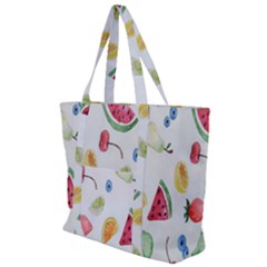 Fruit Summer Vitamin Watercolor Zip Up Canvas Bag by artworkshop