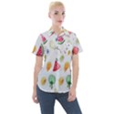 Fruit Summer Vitamin Watercolor Women s Short Sleeve Pocket Shirt View1