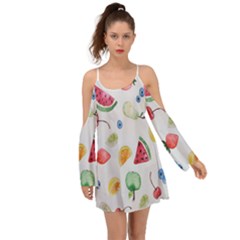 Fruit Summer Vitamin Watercolor Boho Dress by artworkshop