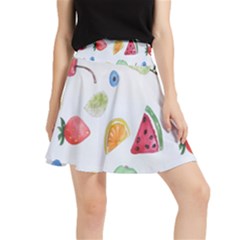 Fruit Summer Vitamin Watercolor Waistband Skirt by artworkshop