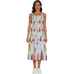 Fruit Summer Vitamin Watercolor Sleeveless Shoulder Straps Boho Dress