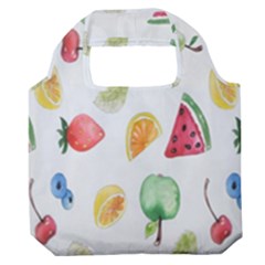 Fruit Summer Vitamin Watercolor Premium Foldable Grocery Recycle Bag by artworkshop