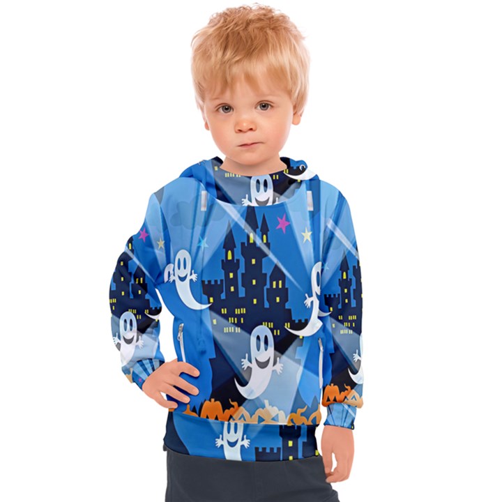 Halloween Ghosts Haunted House Kids  Hooded Pullover