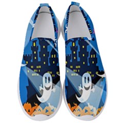 Halloween Ghosts Haunted House Men s Slip On Sneakers by artworkshop