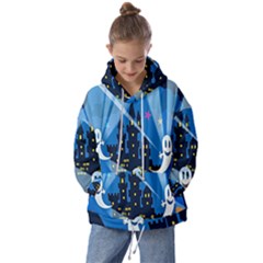 Halloween Ghosts Haunted House Kids  Oversized Hoodie by artworkshop