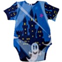 Halloween Ghosts Haunted House Baby Short Sleeve Onesie Bodysuit View2