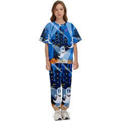 Halloween Ghosts Haunted House Kids  Tee And Pants Sports Set