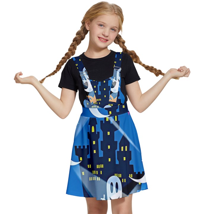 Halloween Ghosts Haunted House Kids  Apron Dress