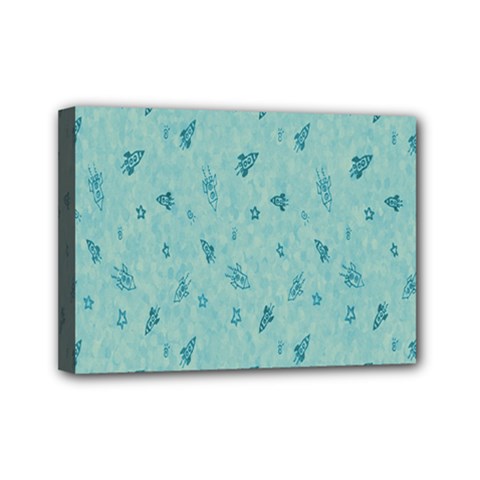 Missile Pattern Mini Canvas 7  X 5  (stretched) by artworkshop