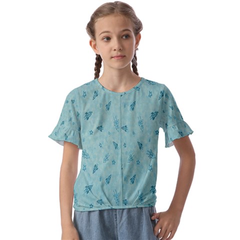 Missile Pattern Kids  Cuff Sleeve Scrunch Bottom Tee by artworkshop