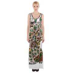 Peacock Graceful Bird Animal Thigh Split Maxi Dress by artworkshop