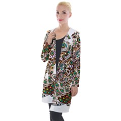 Peacock Graceful Bird Animal Hooded Pocket Cardigan by artworkshop