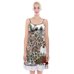 Peacock Graceful Bird Animal Spaghetti Strap Velvet Dress by artworkshop