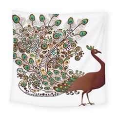 Peacock Graceful Bird Animal Square Tapestry (large) by artworkshop