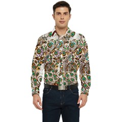 Peacock Graceful Bird Animal Men s Long Sleeve  Shirt by artworkshop