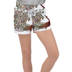 Peacock Graceful Bird Animal Velour Lounge Shorts by artworkshop