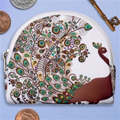 Peacock Graceful Bird Animal Horseshoe Style Canvas Pouch by artworkshop