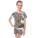 Peacock Graceful Bird Animal Kids  Mesh Tee and Shorts Set View1