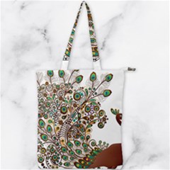 Peacock Graceful Bird Animal Double Zip Up Tote Bag by artworkshop