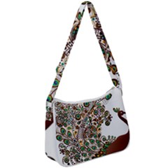 Peacock Graceful Bird Animal Zip Up Shoulder Bag