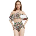 Peacock Graceful Bird Animal Halter Flowy Bikini Set  View1