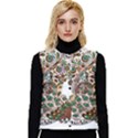 Peacock Graceful Bird Animal Women s Short Button Up Puffer Vest View1