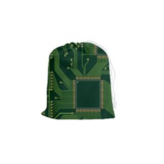 Technology Board Trace Digital Drawstring Pouch (small) by artworkshop