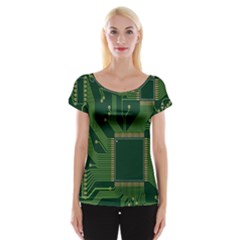 Technology Board Trace Digital Cap Sleeve Top by artworkshop