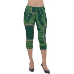 Technology Board Trace Digital Lightweight Velour Capri Leggings 