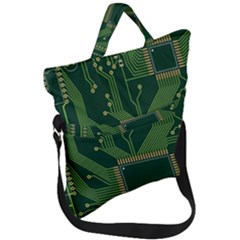 Technology Board Trace Digital Fold Over Handle Tote Bag by artworkshop