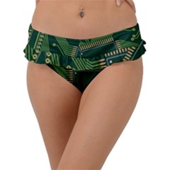 Technology Board Trace Digital Frill Bikini Bottom by artworkshop