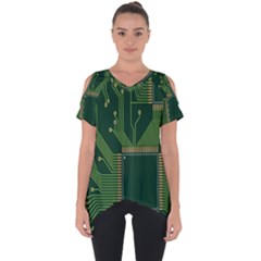 Technology Board Trace Digital Cut Out Side Drop Tee by artworkshop