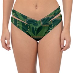 Technology Board Trace Digital Double Strap Halter Bikini Bottom by artworkshop