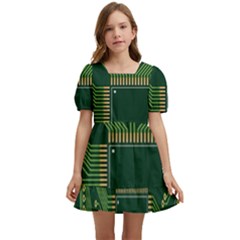 Technology Board Trace Digital Kids  Short Sleeve Dolly Dress by artworkshop