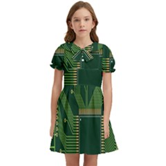 Technology Board Trace Digital Kids  Bow Tie Puff Sleeve Dress by artworkshop