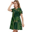 Technology Board Trace Digital Kids  Bow Tie Puff Sleeve Dress View3