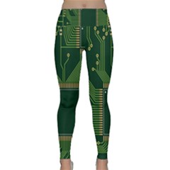 Technology Board Trace Digital Lightweight Velour Classic Yoga Leggings by artworkshop