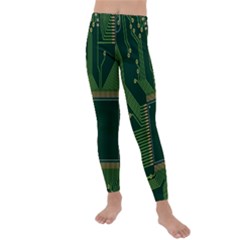 Technology Board Trace Digital Kids  Lightweight Velour Leggings by artworkshop