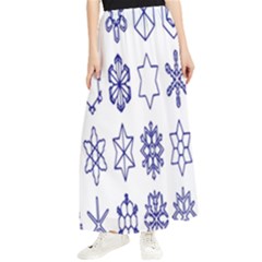 Various Types Of Snowflakes Maxi Chiffon Skirt by artworkshop