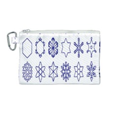 Various Types Of Snowflakes Canvas Cosmetic Bag (medium) by artworkshop