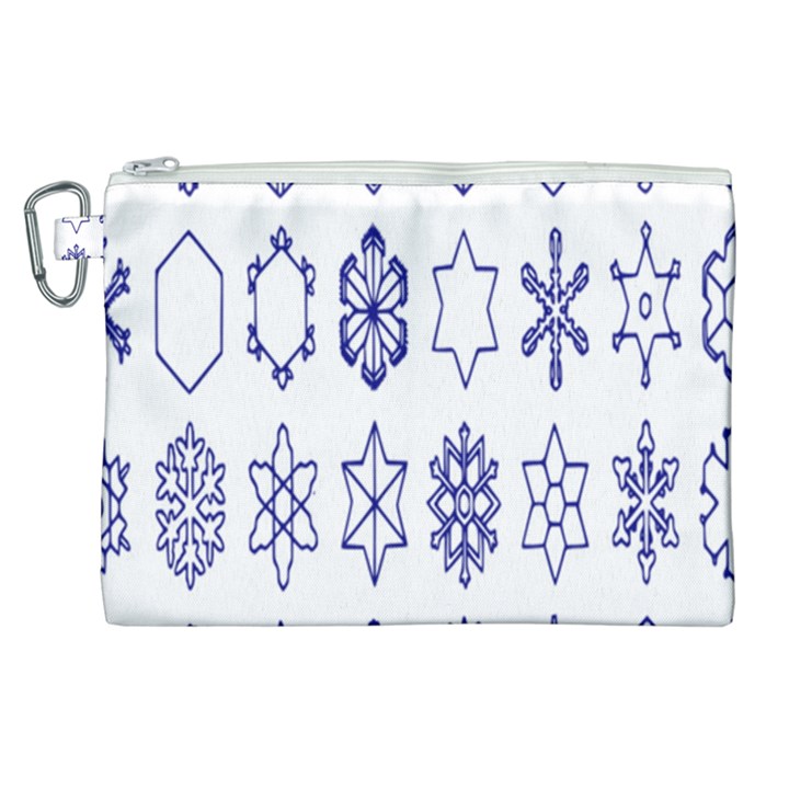 Various Types Of Snowflakes Canvas Cosmetic Bag (XL)