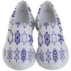 Various Types Of Snowflakes Kids Lightweight Slip Ons by artworkshop