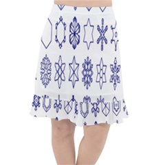 Various Types Of Snowflakes Fishtail Chiffon Skirt by artworkshop