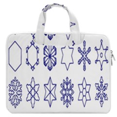 Various Types Of Snowflakes Macbook Pro 13  Double Pocket Laptop Bag by artworkshop